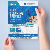 Schoonmaak van zwembaden flyer (Hand)