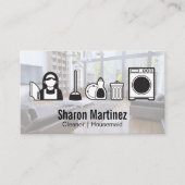 Schoonmaakbare pictogrammen | Leefruimte Visitekaartje (Voorkant)