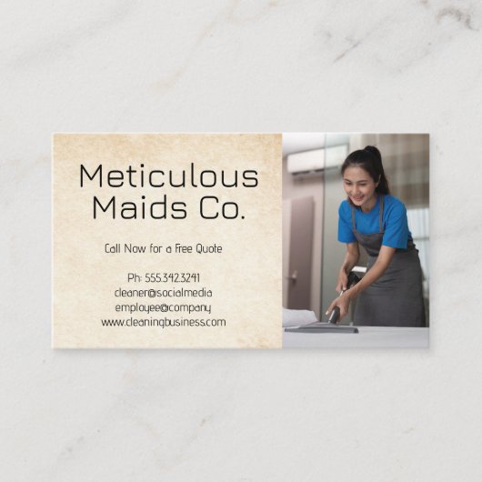 Schoonmaakbeddenlakens Visitekaartje (Voorkant)