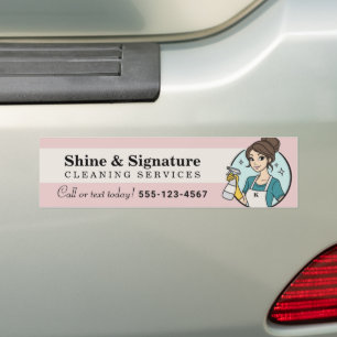 Schoonmaakbedrijf Logo Schoonmaakster Bumpersticker