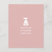 Schoonmaakbedrijf Spray Fles Dusty Pink Flyer (Achterkant)