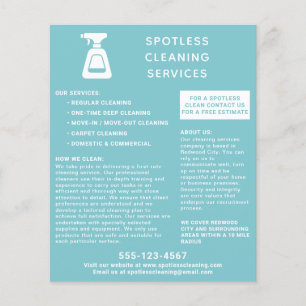 Schoonmaakbedrijf Spuitfles Aqua Blauw Flyer