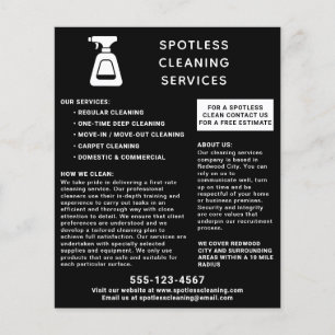 Schoonmaakbedrijf Spuitfles Zwart Flyer