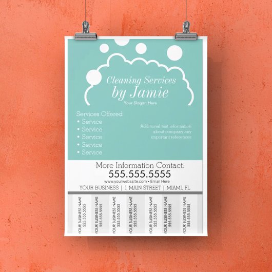 Schoonmaakbedrijf Suds Afscheurstroken Flyer