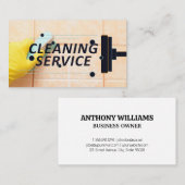 Schoonmaakdienst | Dienstmeid die tegels schrobt Visitekaartje (Voorkant / Achterkant)