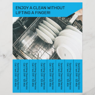 Schoonmaakdienst eenvoudig modern afscheur Flyer