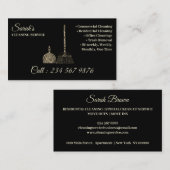 Schoonmaakdienst glinsterende gouden vrouwelijke visitekaartje (Voorkant / Achterkant)