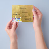 Schoonmaakdienst gouden QR code Flyer (Hand)