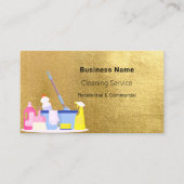 Schoonmaakdienst gouden QR code Visitekaartje (Voorkant)