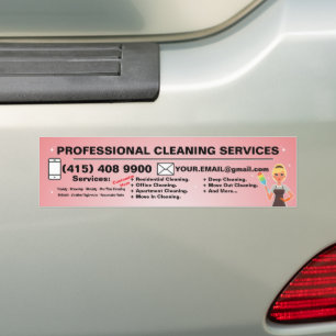 Schoonmaakdienst Huishoudelijke schoonmaakster Bumpersticker