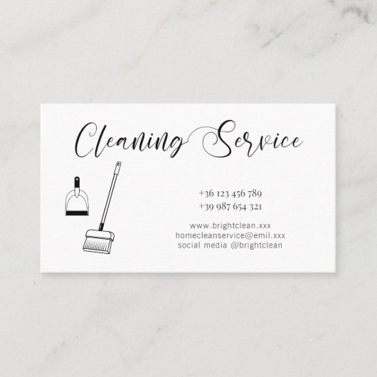 Schoonmaakdienst QR Code Visitekaartje (Voorkant)