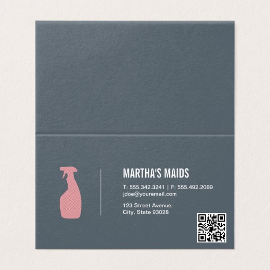 schoonmaakdienst | QR-code Visitekaartjes (Buitenkant ongevouwen)