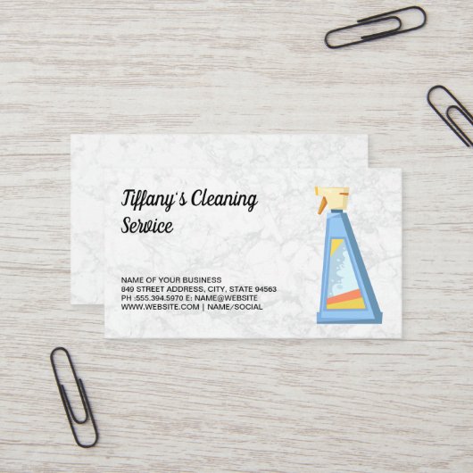 Schoonmaakdienst | Schoonmaakspray Visitekaartje (Voorkant / Achterkant in situ)