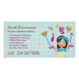Schoonmaakdienst Schoonmaakster Cartoon kunst Gere Perfect Poster