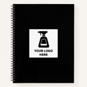 Schoonmaakdienst Voeg uw logo zwart toe Notitieboek (Voorkant)