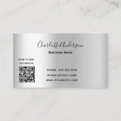 Schoonmaakdienst zilverglitterstof QR-code Visitekaartje (Achterkant)