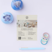 Schoonmaakdiensten Aangepaste Logo QR-code Flyer (Enkel)