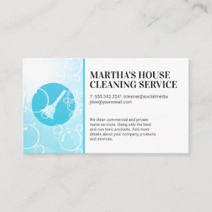 Schoonmaakdiensten Broom Logo Zeepbellen Visitekaartje