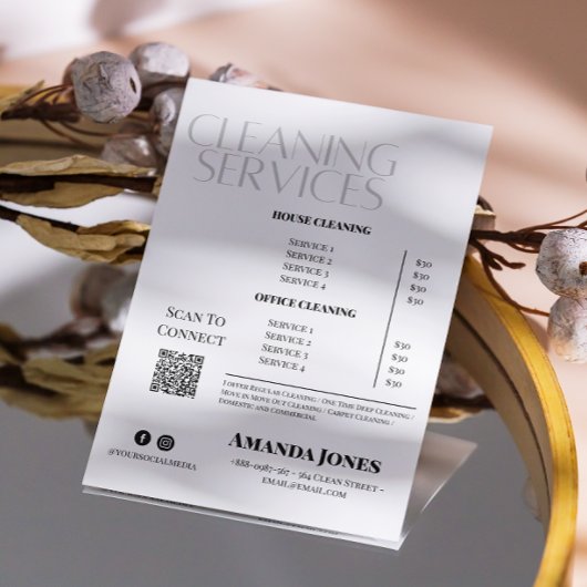 Schoonmaakdiensten Dienstmeid Prijs Zwart En Wit Flyer