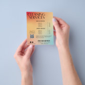 Schoonmaakdiensten Holografische Gradiënt Prijslij Flyer (Hand)