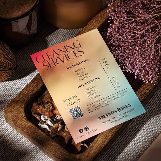 Schoonmaakdiensten Holografische Gradiënt Prijslij Flyer