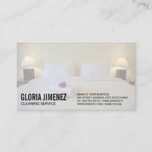Schoonmaakdiensten Hotel slaapkamer Visitekaartje