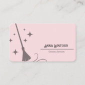 Schoonmaakdiensten Housekeeper QR Code Blush Roze Visitekaartje (Voorkant)