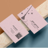 Schoonmaakdiensten Housekeeper QR Code Blush Roze Visitekaartje