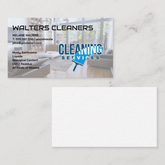 Schoonmaakdiensten | Huis schoonmaken Visitekaartje (Voorkant / Achterkant)