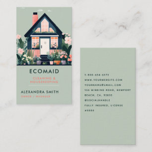Schoonmaakdiensten Huishouding Scandi House Floral Visitekaartje