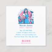 Schoonmaakdiensten Huishouding Vierkante Visitekaartje (Achterkant)