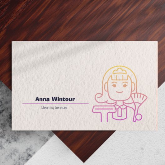 Schoonmaakdiensten QR Code Minimalist Visitekaartje