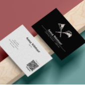 Schoonmaakdiensten QR-code zwart-wit Visitekaartje