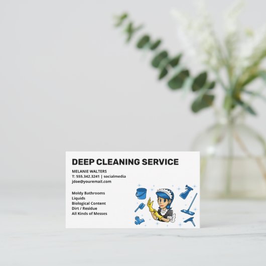 Schoonmaakdiensten | Schoonmaakmiddelen en schoonm Visitekaartje (Staand voorkant)