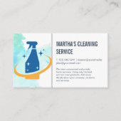 Schoonmaakdiensten | Schoonmaakspray Visitekaartje (Voorkant)