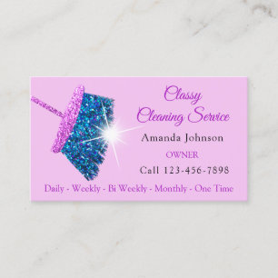 Schoonmaakdiensten voor classy Roze Ocean Glitter  Visitekaartje