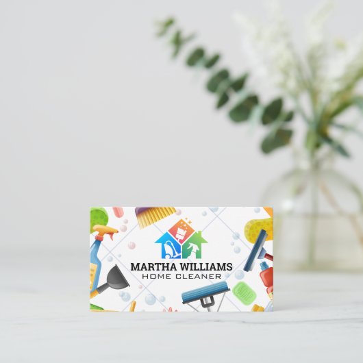 Schoonmaakgereedschap | Tile Soap Bubbles Visitekaartje (Staand voorkant)