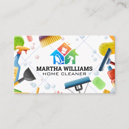 Schoonmaakgereedschap | Tile Soap Bubbles Visitekaartje (Voorkant)