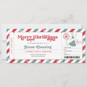 Schoonmaakhuis Kerstdag Cadeaubewijs Ticket Kaart (Voorkant)
