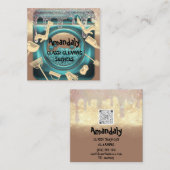 Schoonmaakhuis QR-code Stuurprogramma Gold Wasseri Vierkante Visitekaartje (Voorkant / Achterkant)