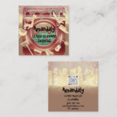 Schoonmaakhuis QR-code Zeep Gold Zeep Vierkante Visitekaartje (Voorkant / Achterkant)