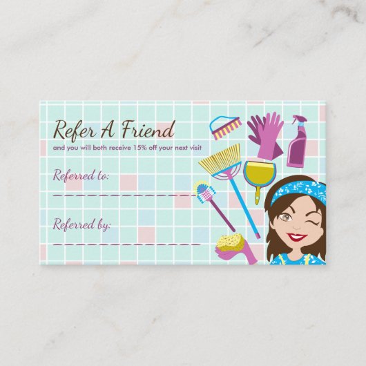 Schoonmaakklant Sale Korting Aanbevelingskaartje (Voorkant)