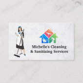 Schoonmaakmachine | Housenreinigingspictogrammen Visitekaartje (Voorkant)