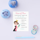 Schoonmaakmaid Service Brunette Character Crown Flyer (Enkel)