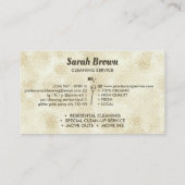 Schoonmaakmais Janitorial sparking sepia Visitekaartje (Achterkant)