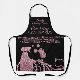 Schoonmaakmais Janitorial sparkle spray roze draai Schort