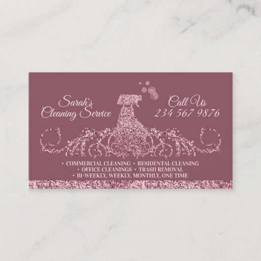 Schoonmaakmais Janitorial sparkle swing Visitekaartje (Voorkant)