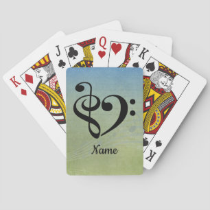 Schoonmaakmodel met Treble Clef Bass Clef Heart Sh Pokerkaarten