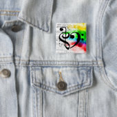 Schoonmaakmodel voor wasgoed  papier vierkante button 5,1 cm (In situ)