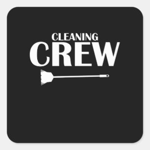 Schoonmaakpersoneel - Bewaring van portieren Vierkante Sticker